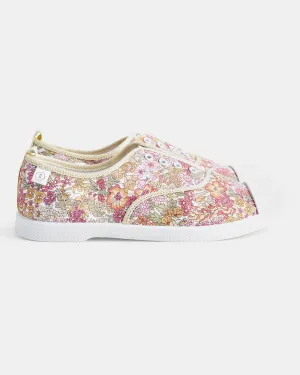 Liberty Euro Canvas Plimsole - Margaret Pink