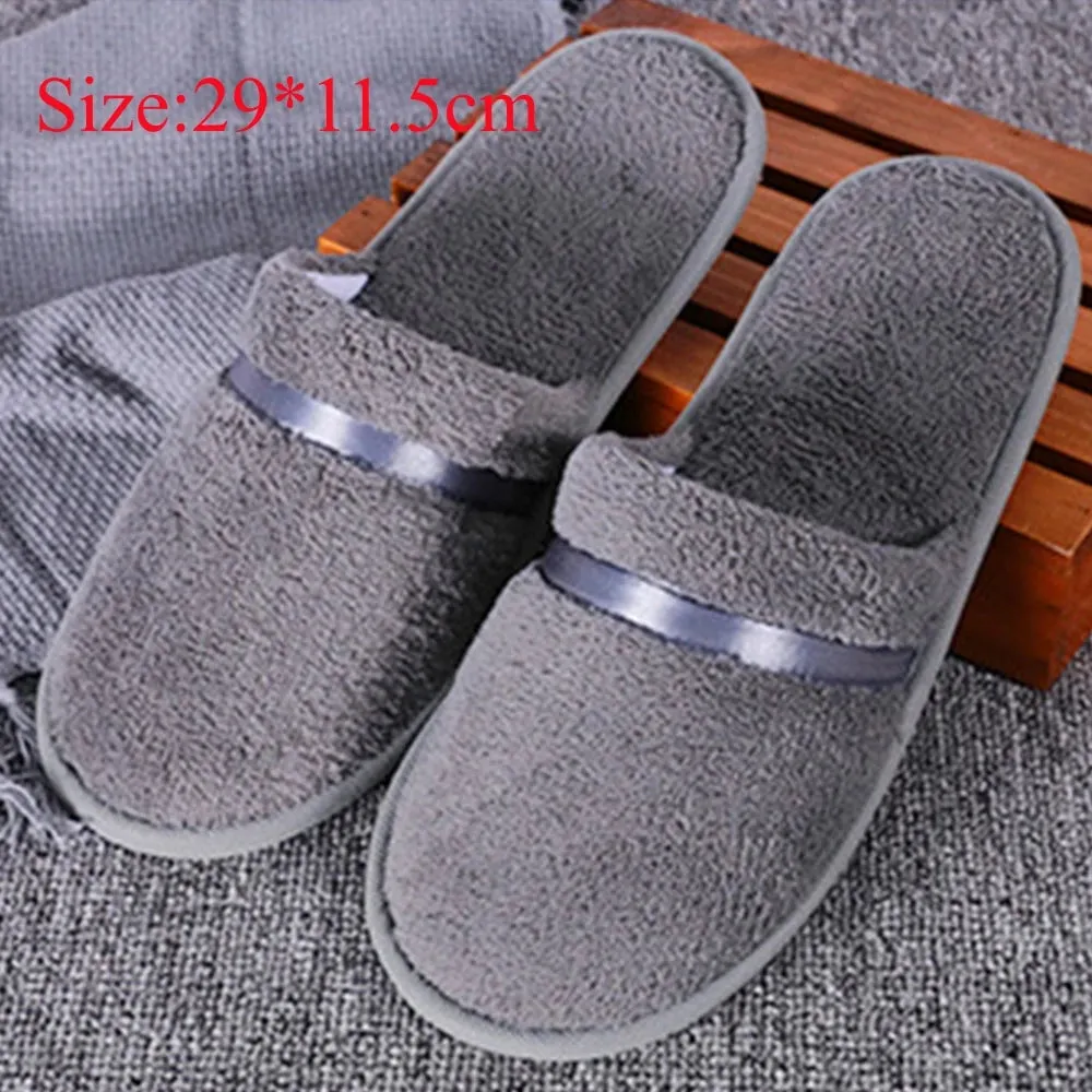 1Pair Winter Warm plush Slippers for Women Men Home shoes Nonslip Slides Fluffy Slippers Couple Indoor Bedroom House Slippers