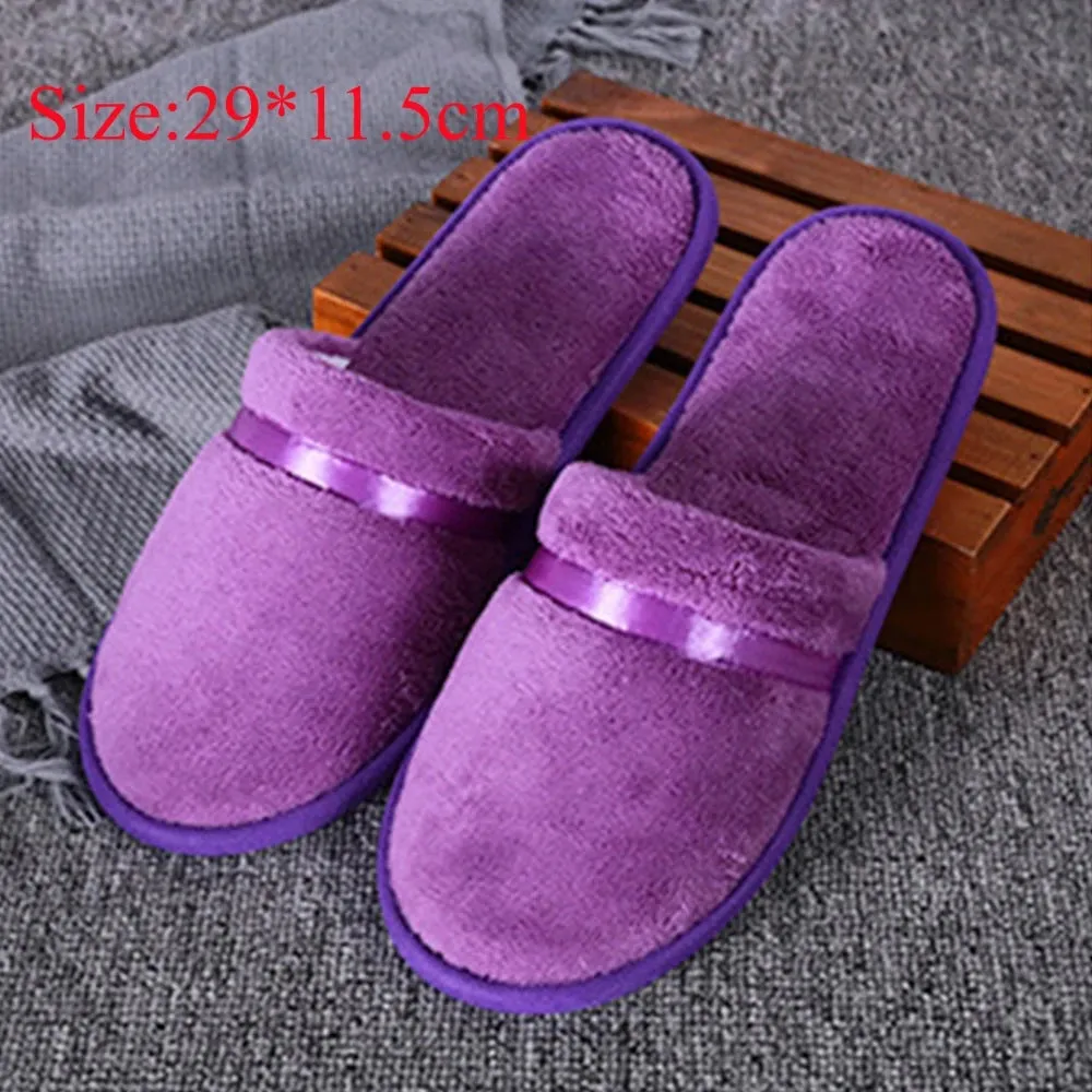 1Pair Winter Warm plush Slippers for Women Men Home shoes Nonslip Slides Fluffy Slippers Couple Indoor Bedroom House Slippers