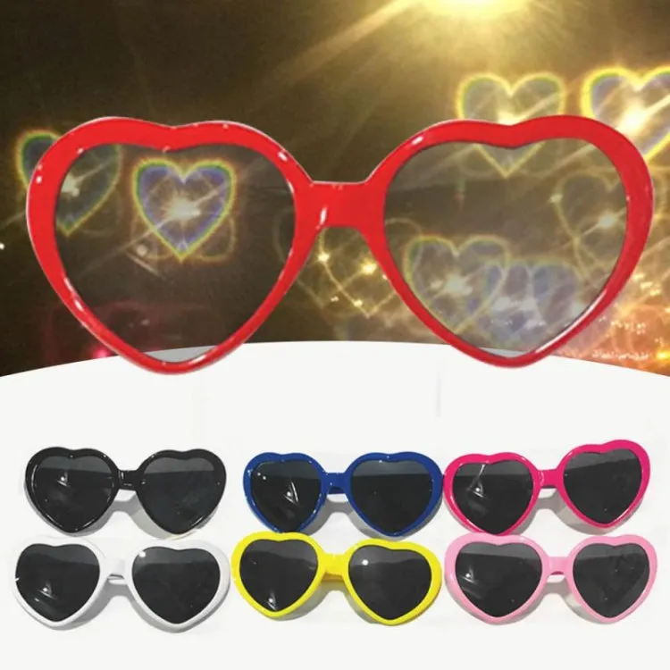 2pairs Love Glasses Light Change Love Sunglasses(Pink)