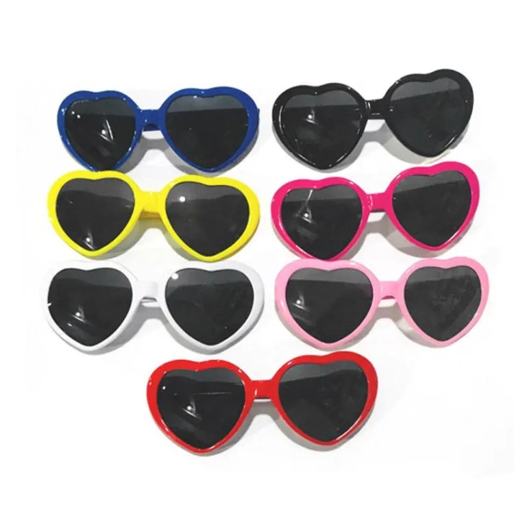 2pairs Love Glasses Light Change Love Sunglasses(Pink)