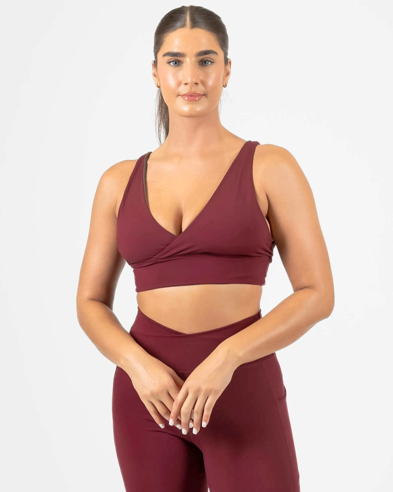 4-in-1 Salutation Sports Bra - Mulberry/Espresso - FINAL SALE