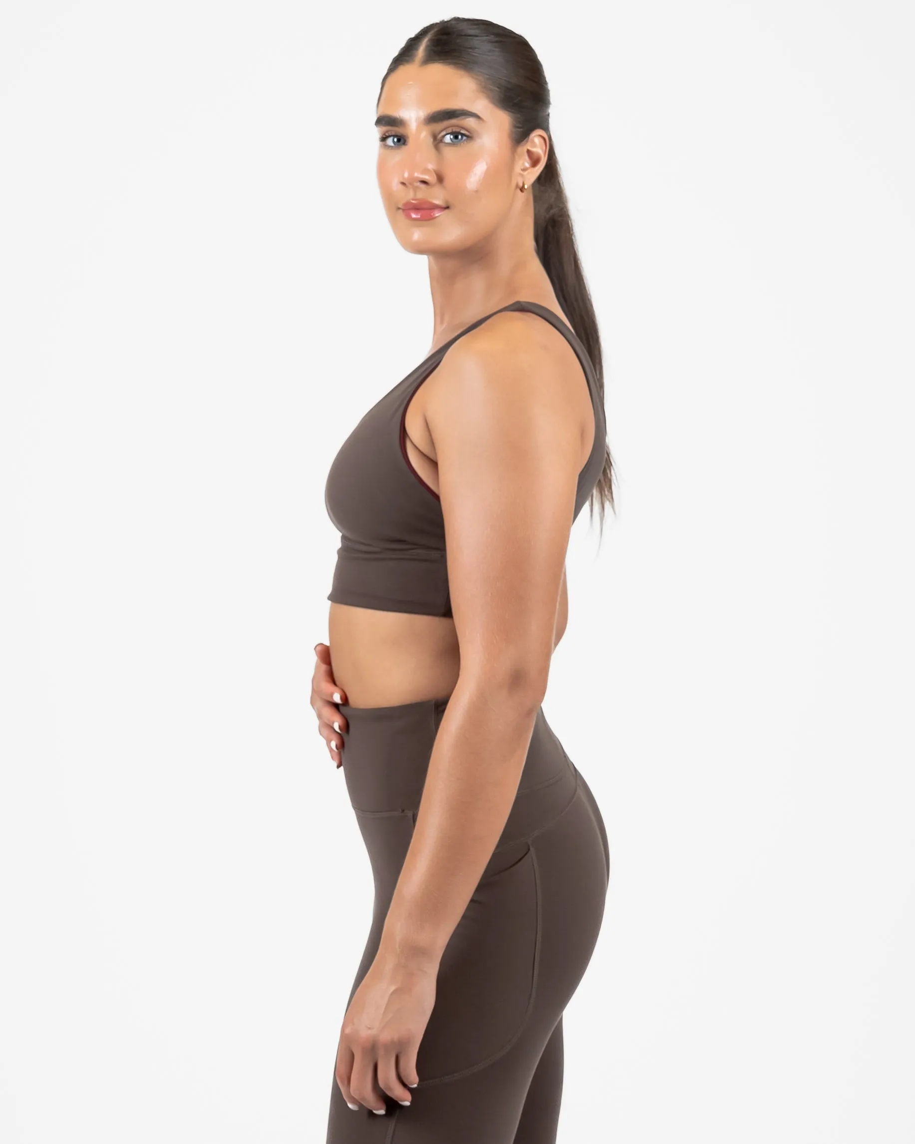 4-in-1 Salutation Sports Bra - Mulberry/Espresso - FINAL SALE