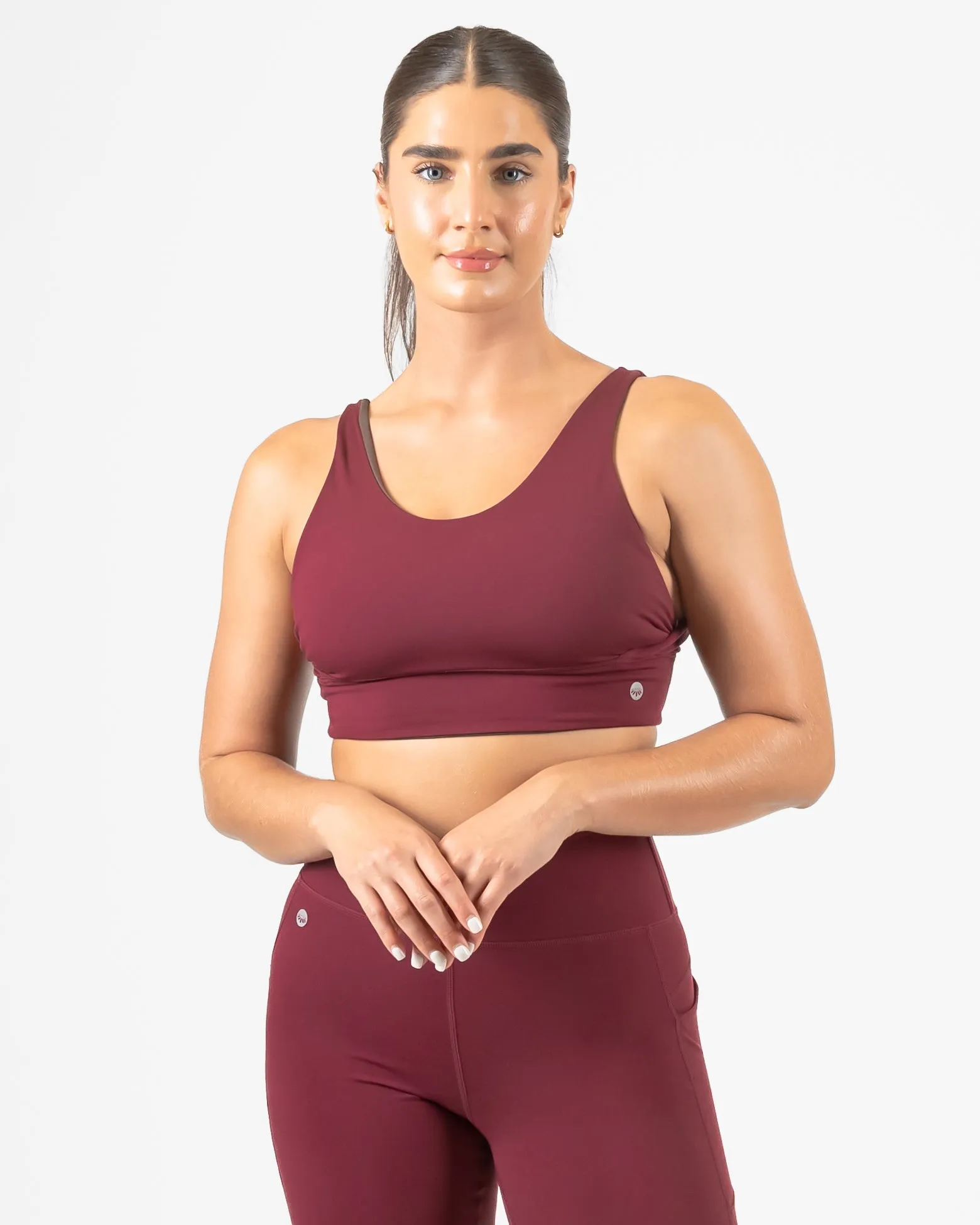 4-in-1 Salutation Sports Bra - Mulberry/Espresso - FINAL SALE