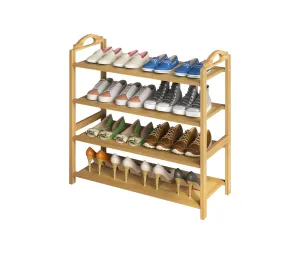 4-Tier Bamboo Shoe Rack Shoe Storage Organizer