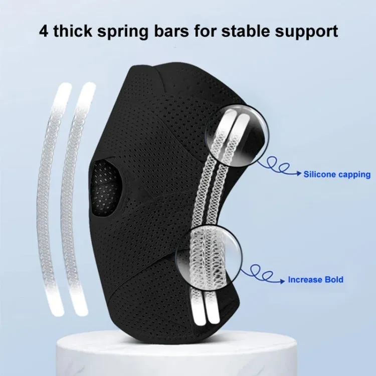 4th Generation Breathable Knee Guard Adjustable Thin Sports Running Cycling Mountaineering Meniscus Knee Joint Patella Strap, Size: M(White)