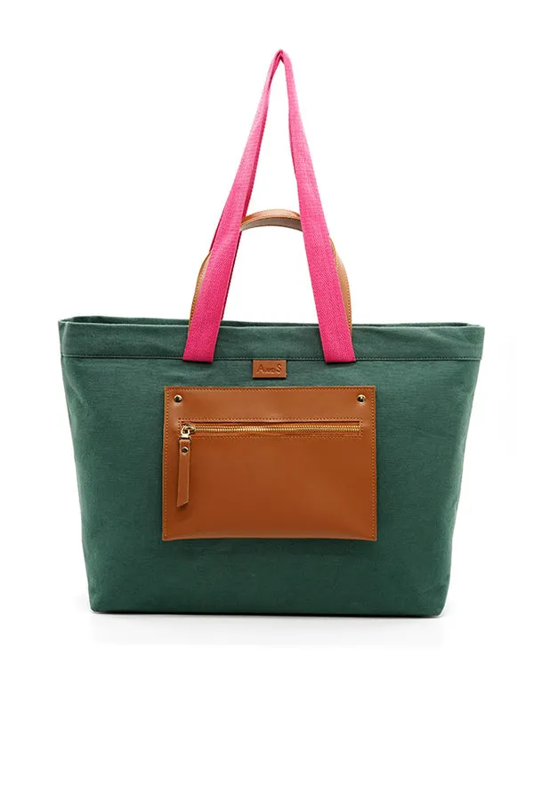 A and S Accessories Canvas shopper with contrast handles