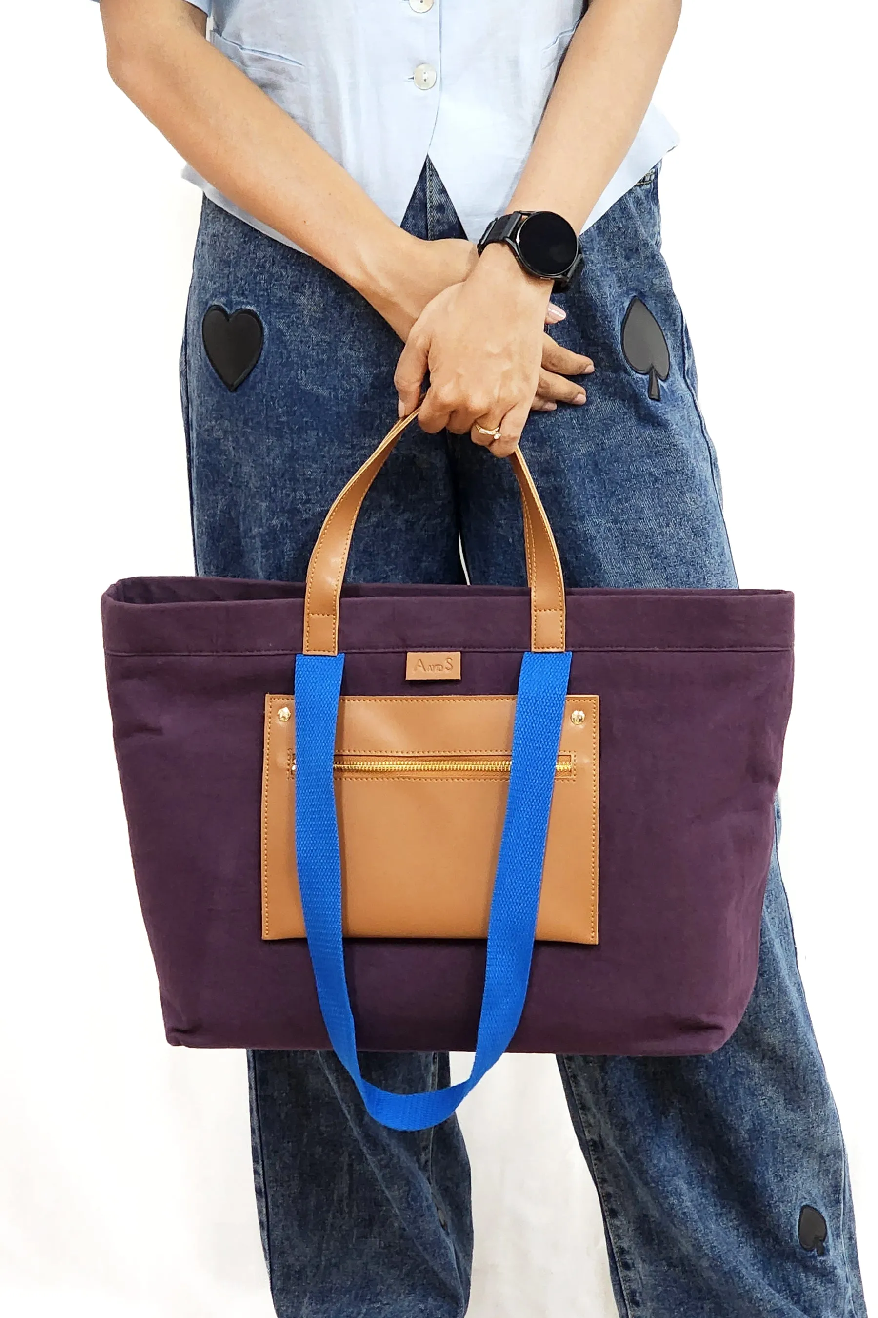 A and S Accessories Canvas shopper with contrast handles