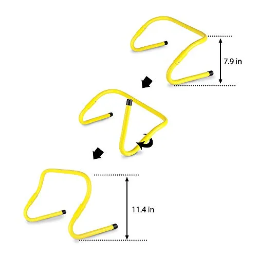 A11N Speed & Agility Training Set- Includes 1 Resistance Parachute, 1 Agility Ladder, 4 Adjustable Hurdles, 12 Disc Cones | Exercise Equipment for All Sports