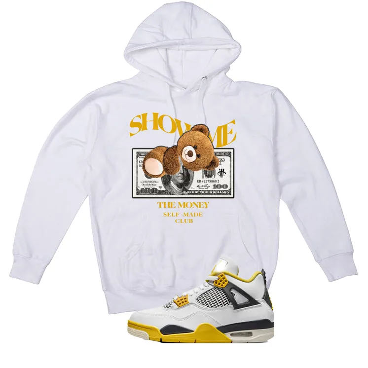 Air Jordan 4 WNNS “Vivid Sulfur” | illcurrency White T-Shirt (SHOW ME)