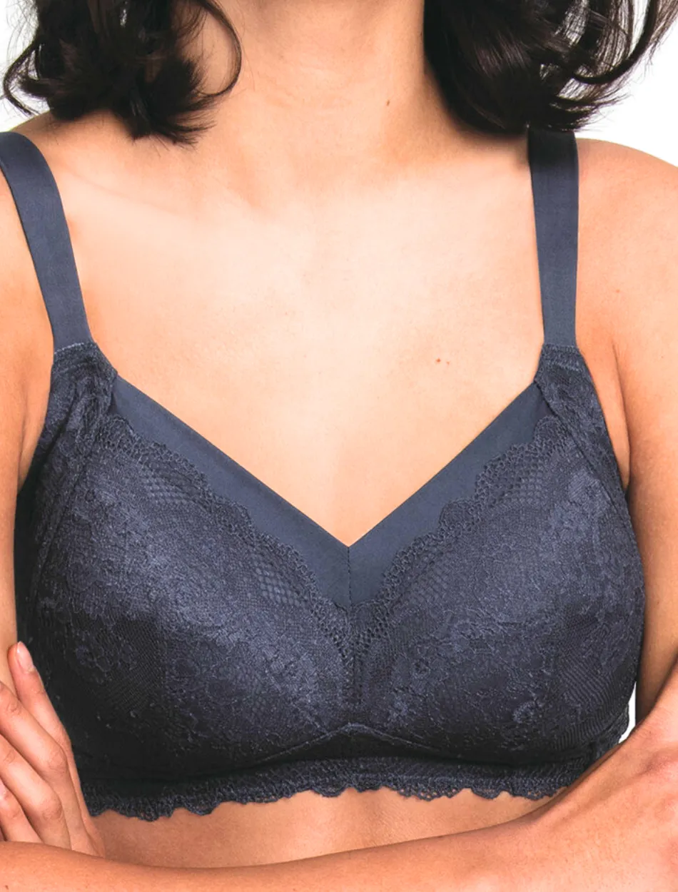 Anita Dalia Mastectomy Bra Wireless Post Operative bra, Shadow Blue | Blue Mastectomy Bra | Anita Post Mastectomy Bras