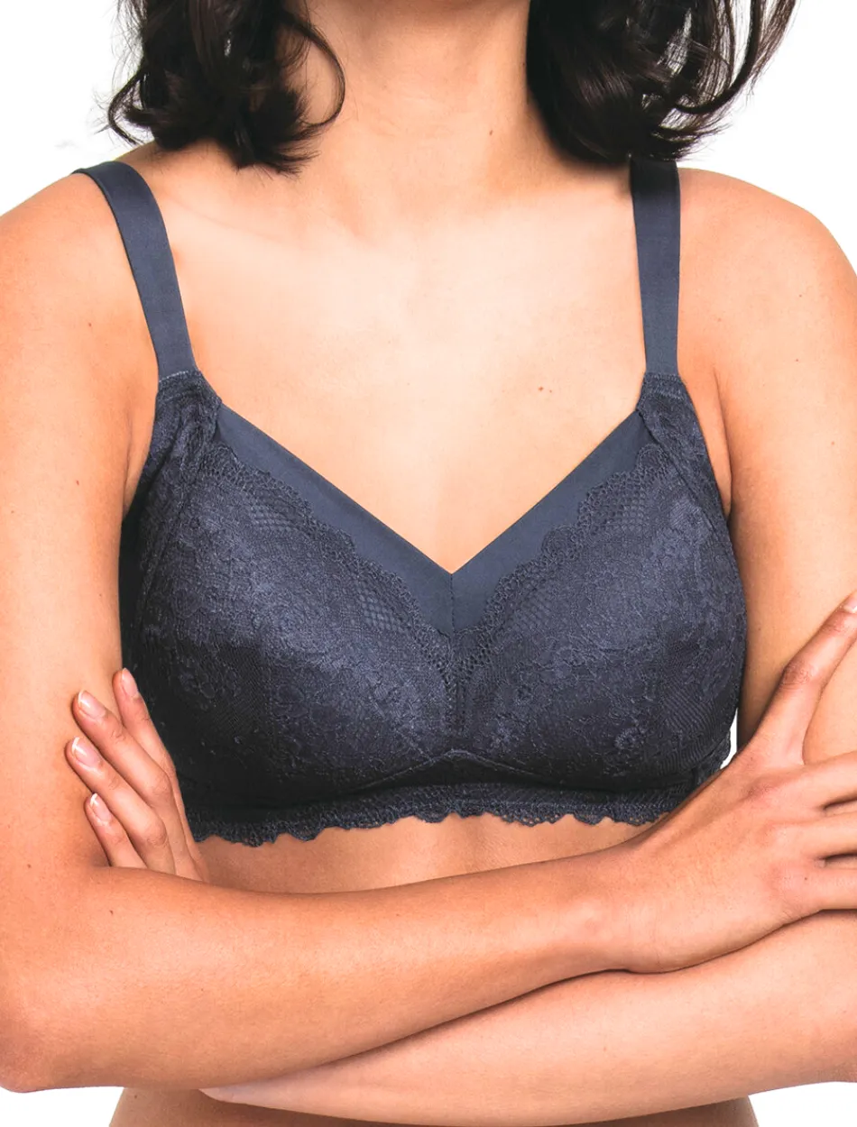 Anita Dalia Mastectomy Bra Wireless Post Operative bra, Shadow Blue | Blue Mastectomy Bra | Anita Post Mastectomy Bras