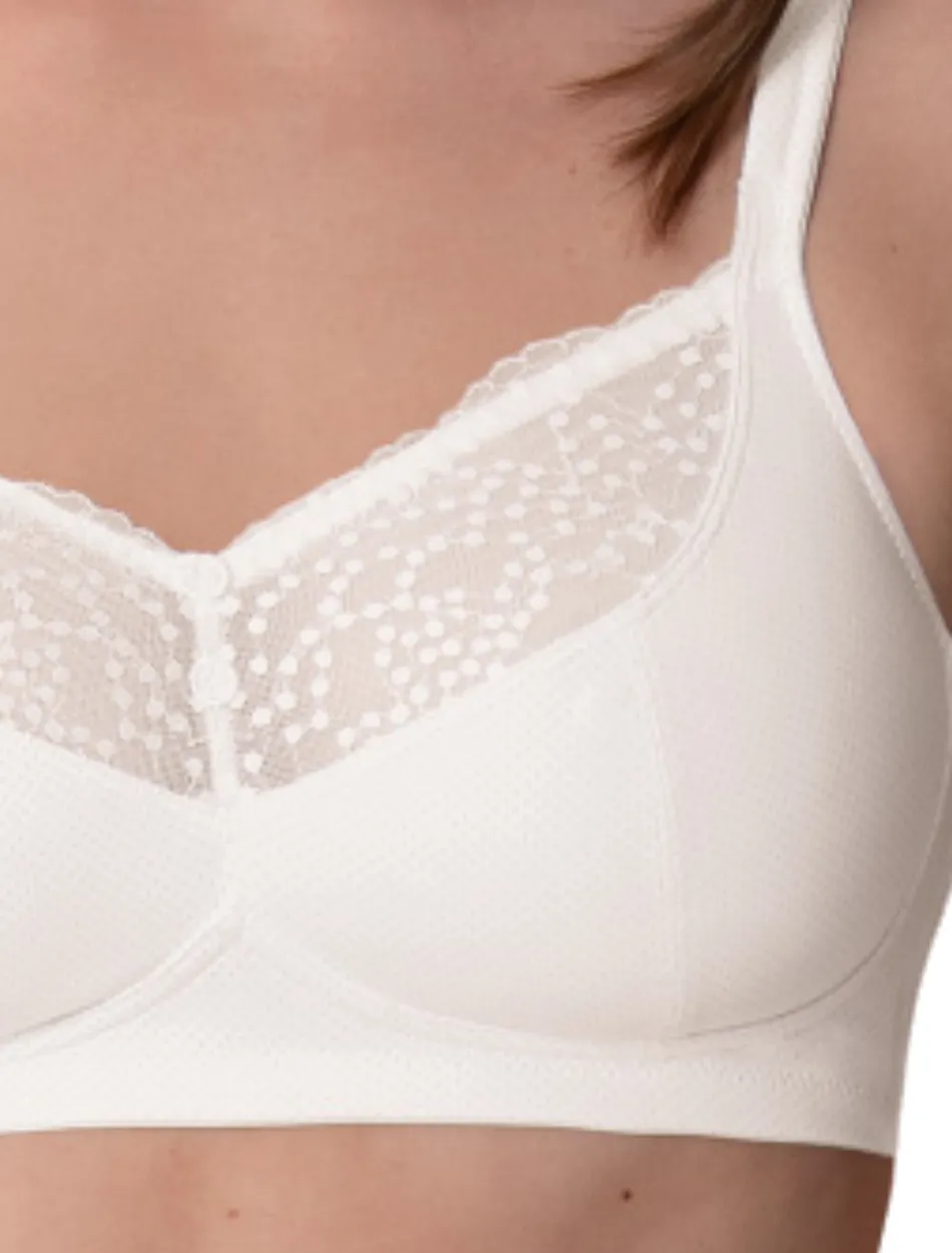 Anita Orely Mastectomy Bra Wireless Post Operative Bra, White | White Mastectomy Bra | Anita Orely Post Mastectomy Bra