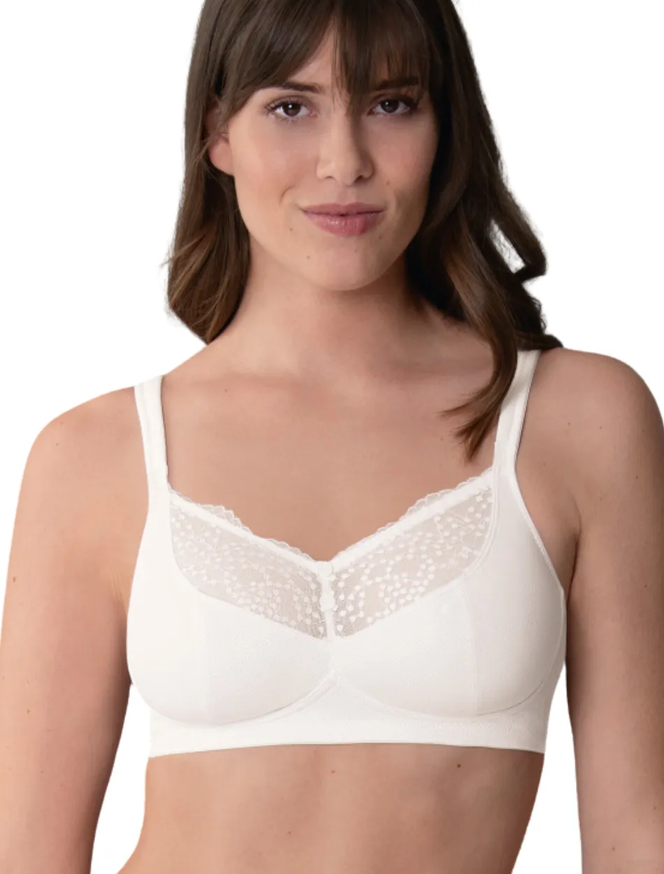 Anita Orely Mastectomy Bra Wireless Post Operative Bra, White | White Mastectomy Bra | Anita Orely Post Mastectomy Bra