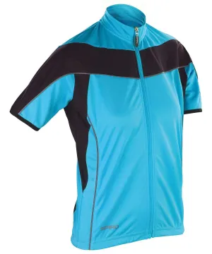 Aqua/Black - Women's Spiro bikewear full-zip top