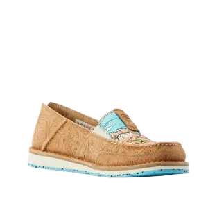 Ariat Ladies Arizona Skies Tan Suede Emboss Slip On Cruiser 10042525