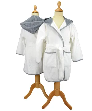 ARTG® Boyzz  Girlzz® hooded bathrobe | White/Anthracite Grey