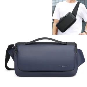 BANGE Sports Leisure Chest Bag Business Waist Bag Trendy Fashion Messenger Bag Shoulder Bag (Blue)