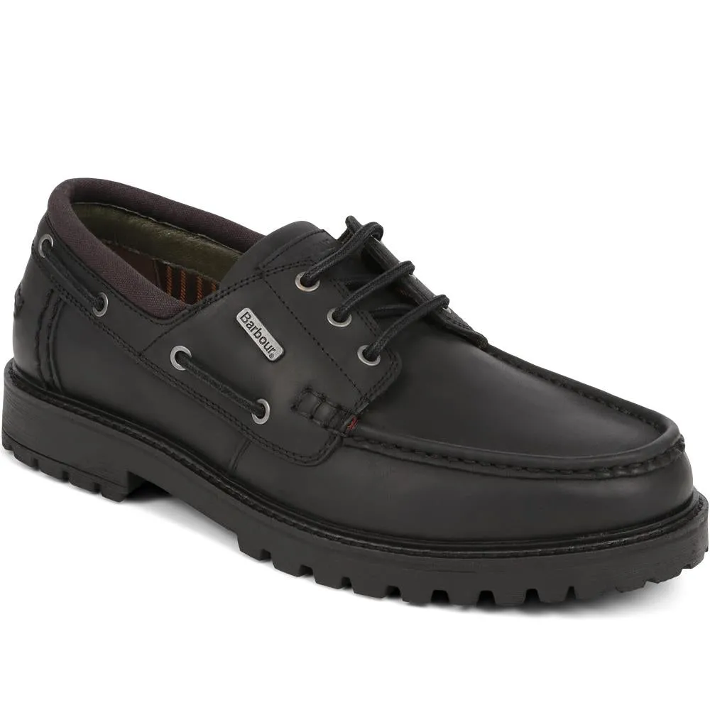 Basalt Calf Leather Boat Shoe - BARBR39501 / 324 826