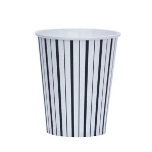 BLACK AND WHITE FINE STRIPES CUPS