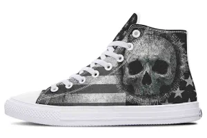 Black And White USA Flag Skull