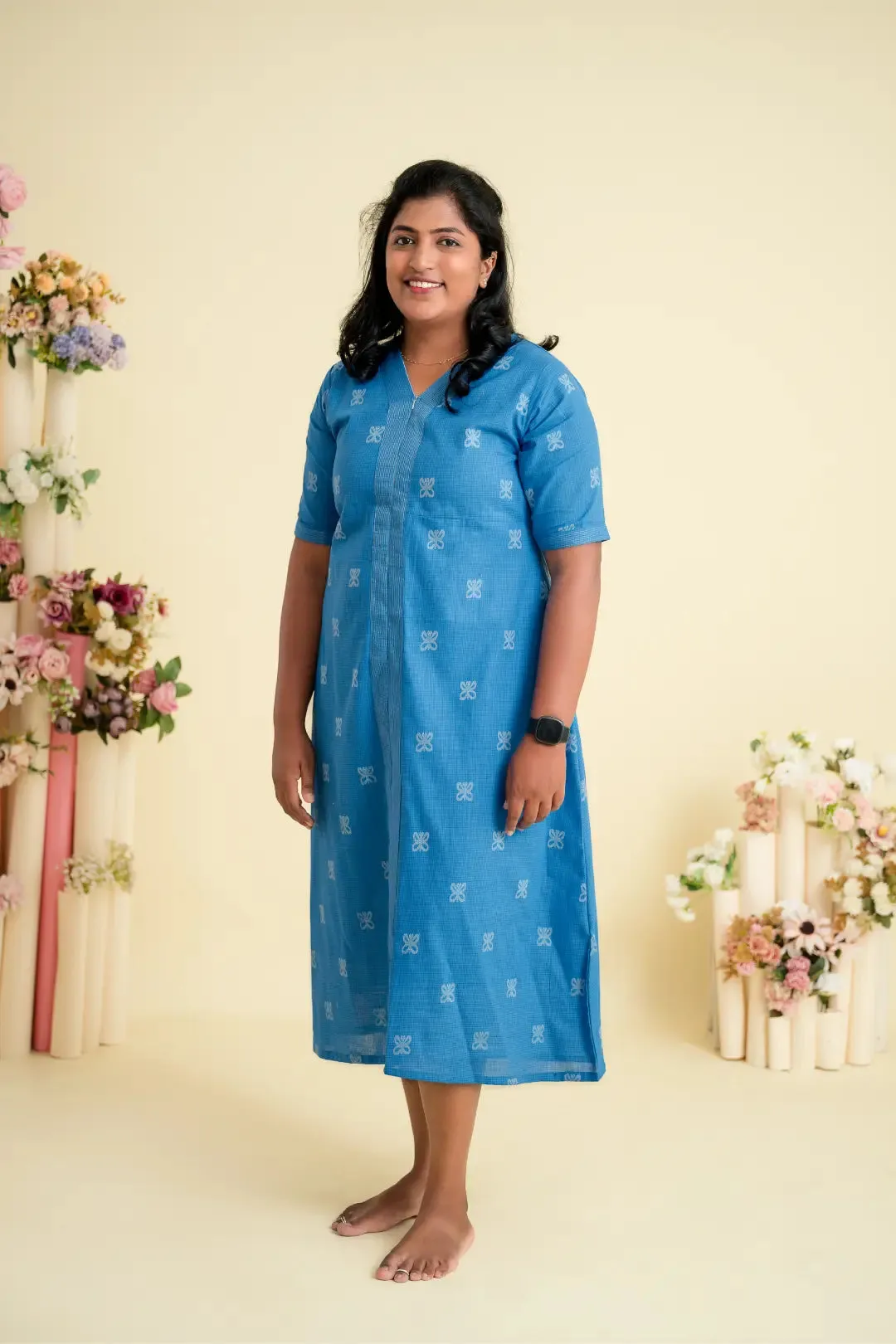 Blue Morpho Maternity Feeding Dress