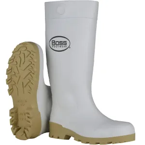 Boss 380-900/11 16" White PVC Plain Toe Boot