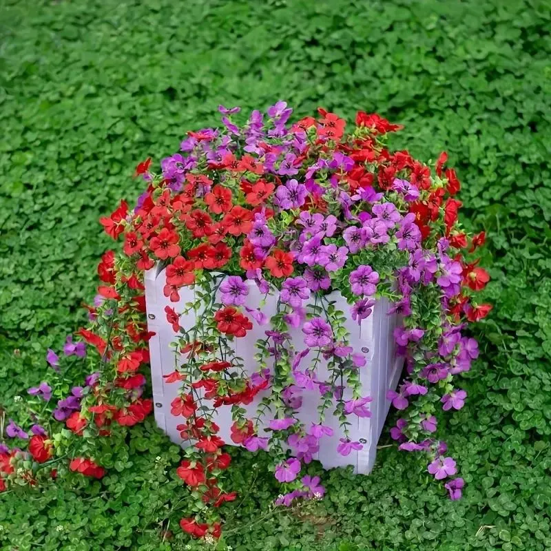 Bulk 2pcs Artificial Hanging Flowers Plants UV Resistant for Outdoor Fall Decoration Wholesale