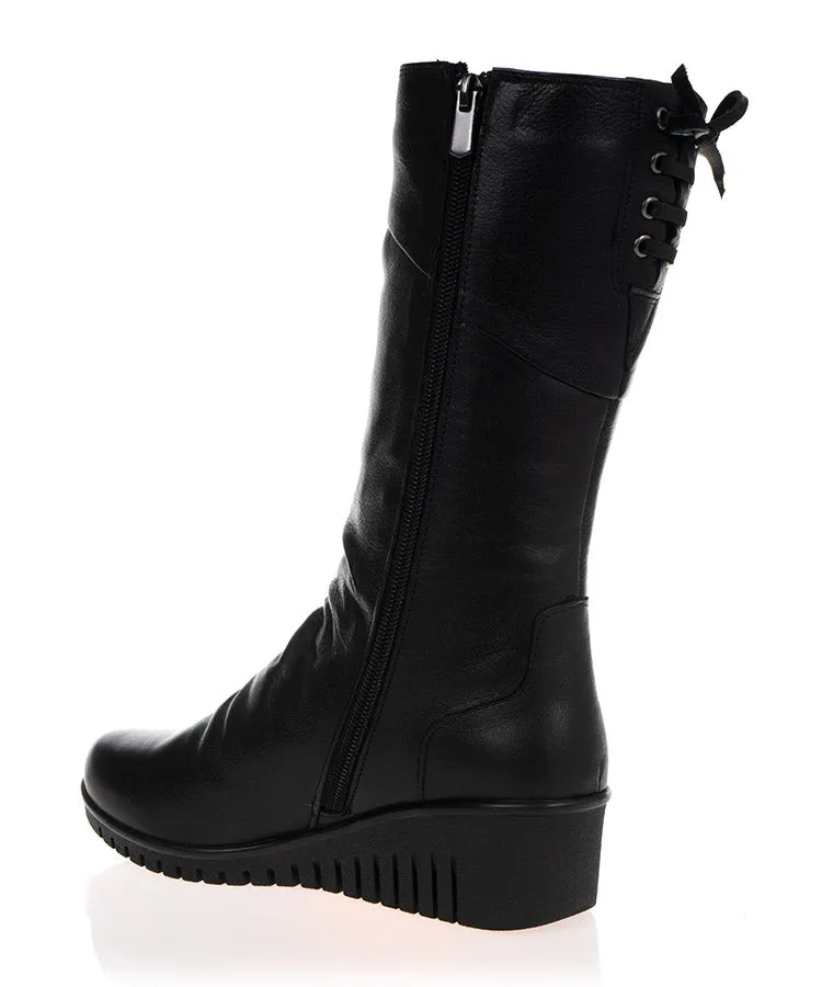 Cabello Elsie Black Leather Calf Boot