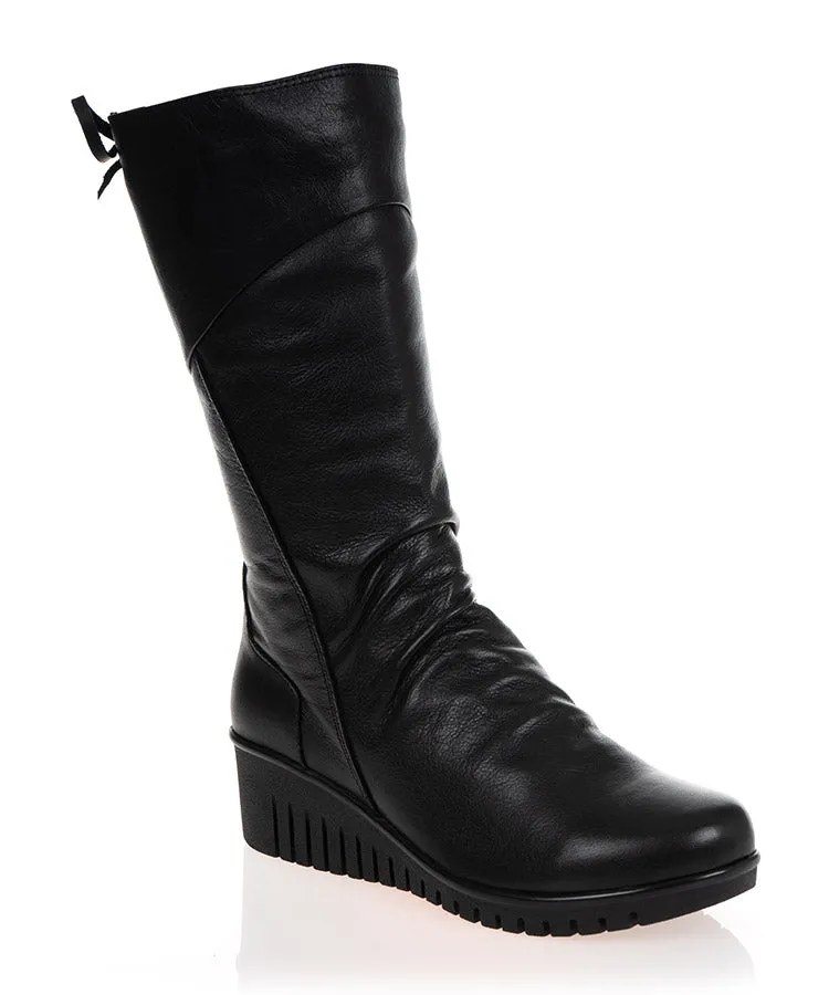 Cabello Elsie Black Leather Calf Boot