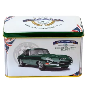 Classic Jaguar E-Type Tea Caddy With 40 English Breakfast Teabags