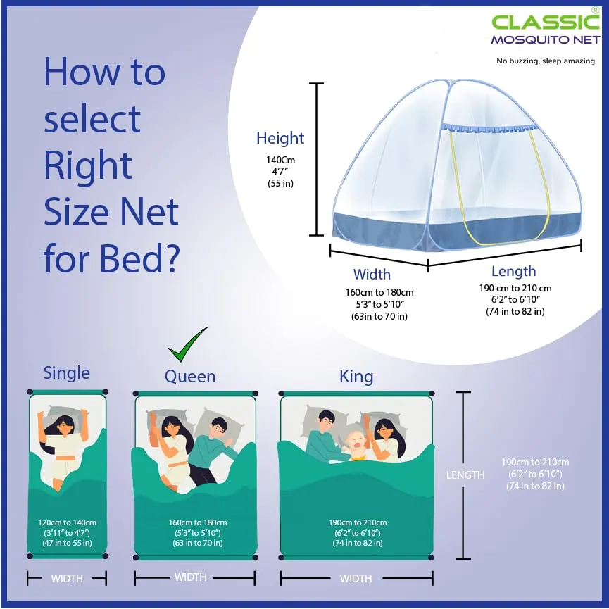 Classic Mosquito Net for Double Bed | Queen Size Foldable Machardani | Polyester 30GSM Strong Net | PVC Coated Corrosion Resistant Steel Wire - Red