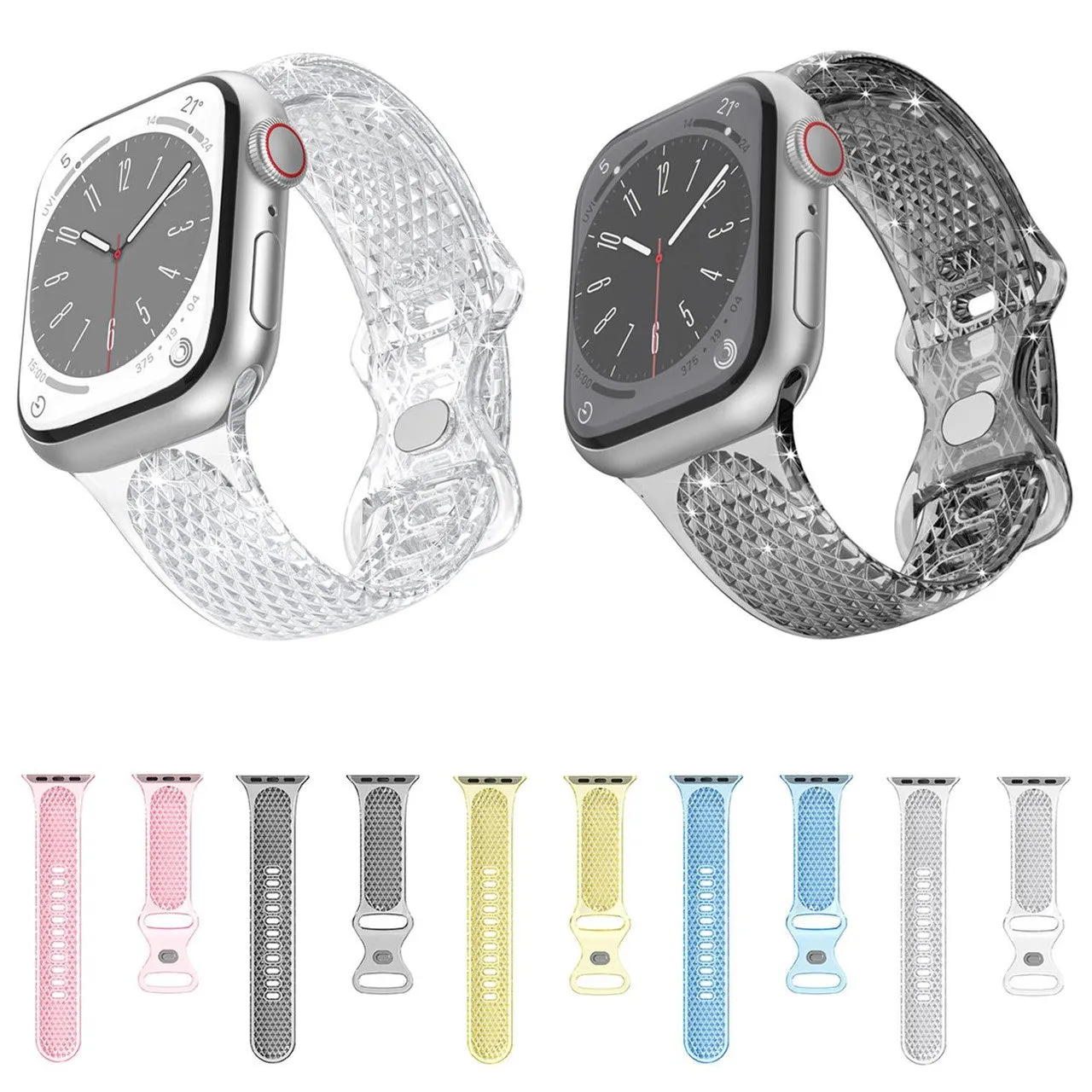 ClearGlide JellyGroove Silicone Sport Band For Apple Watch Multiple Colors Available