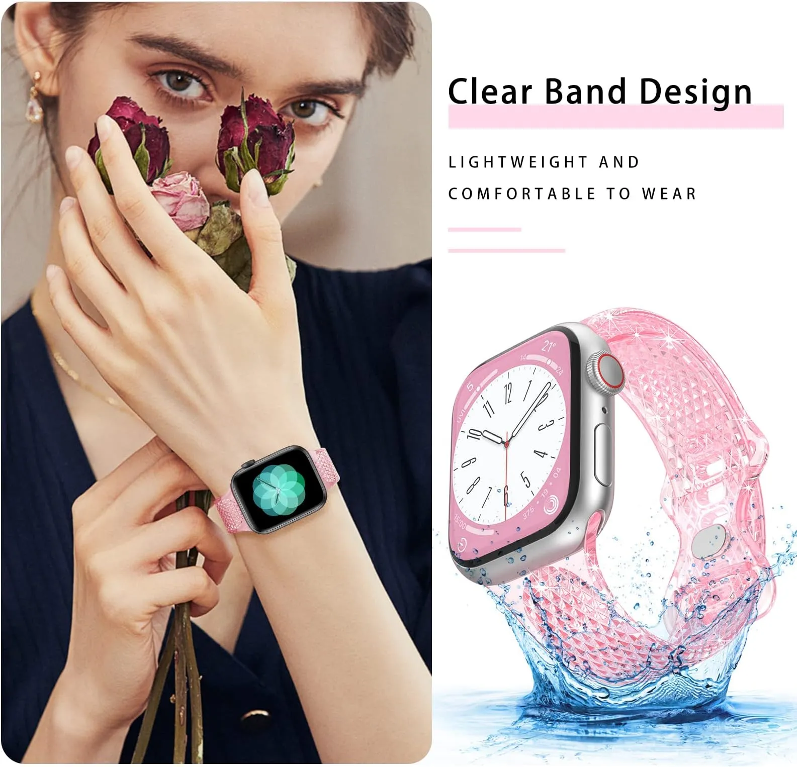 ClearGlide JellyGroove Silicone Sport Band For Apple Watch Multiple Colors Available