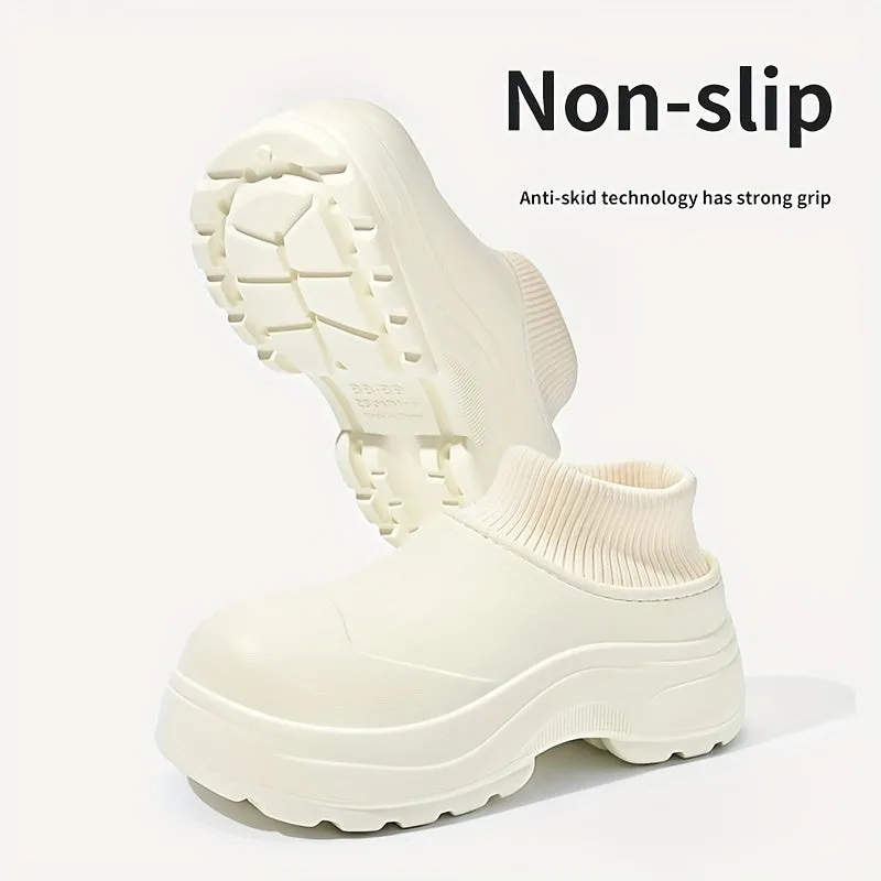 Comfortable Fur Fleece-Lined Waterproof Orthopedic Anti-slip Thick Bottom Women's Clogs