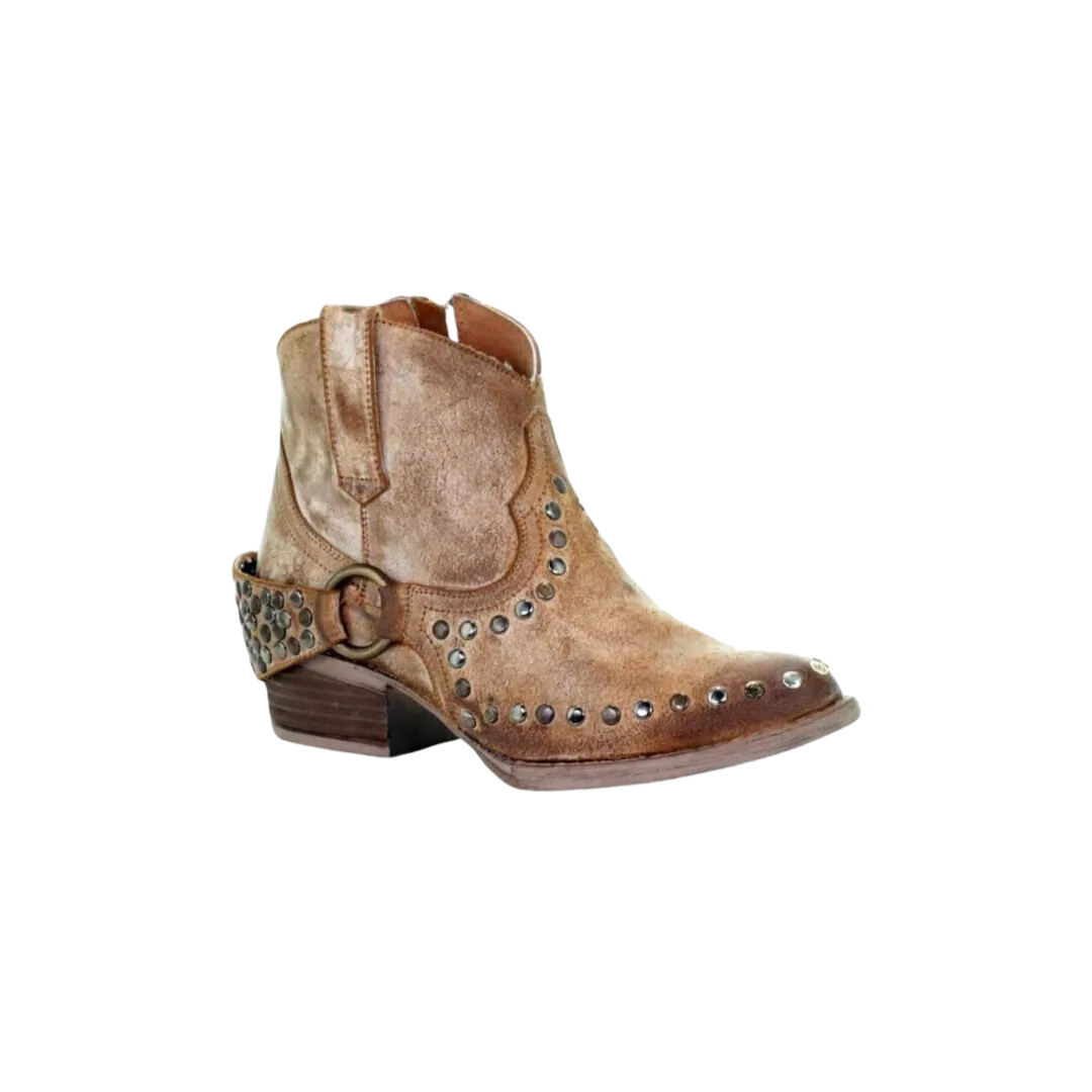 Corral Boots Women's Circle G Harness and Studs Round Toe Booties