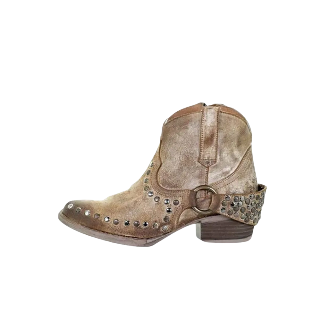 Corral Boots Women's Circle G Harness and Studs Round Toe Booties