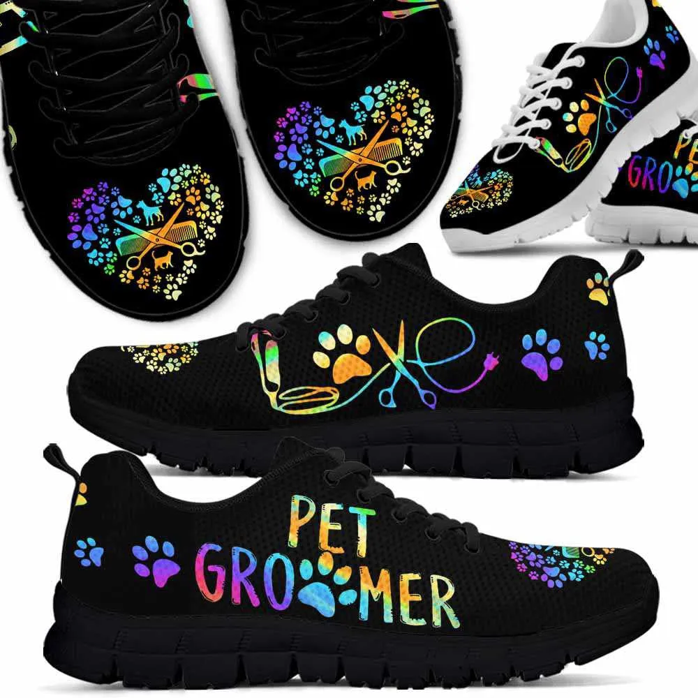 Dog Groomer Sneaker, Dog Groomer Pet Grooming Love Heart Sneakers Shoes, Best Running Shoes, Unique Gifts For Dog Lovers