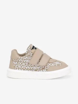 Dolce & Gabbana Kids Canvas And Leather Trainers in Gold