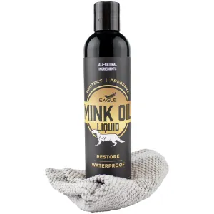 Eagle Mink Oil Liquid Leather Conditioner 8oz with Cloth Applicator - Softens, Preserves, and Waterproofs Leather and Vinyl