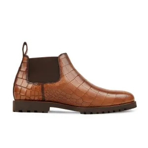 Elyse - Men's Tan Brown Calf Leather Chelsea Boot