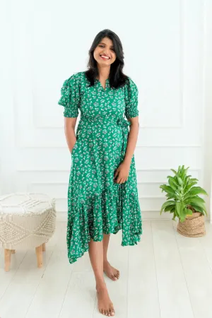 Emerald Grove Maternity Nursing Dress