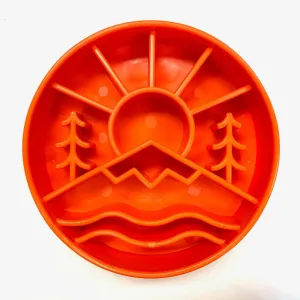 Enrichment Slow Feeder Bowl- Great Outdoors Orange