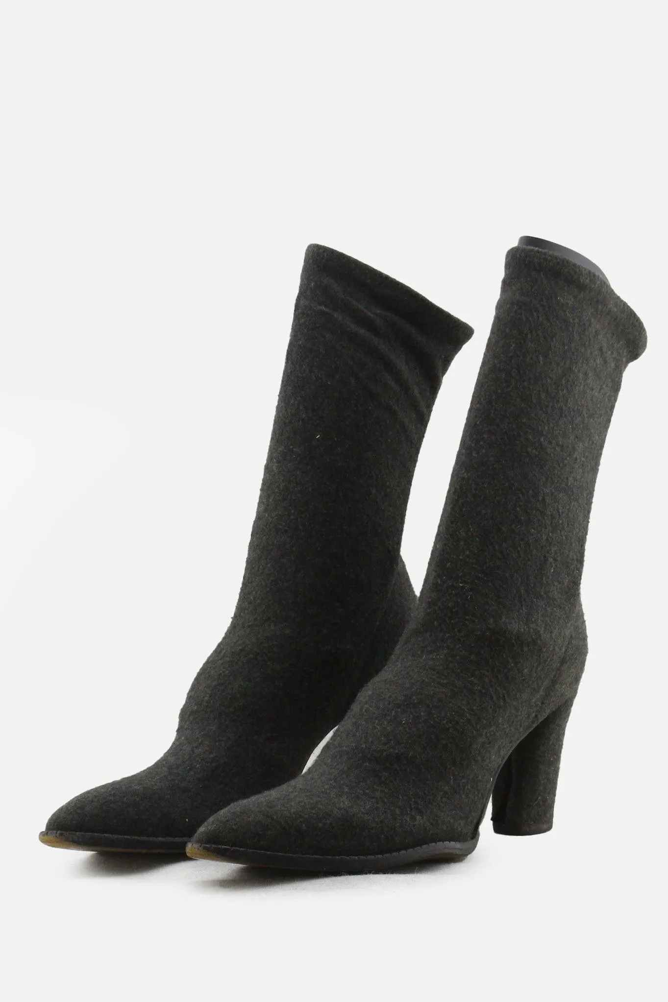 European Brand Block Heels Sock Boots | Suede