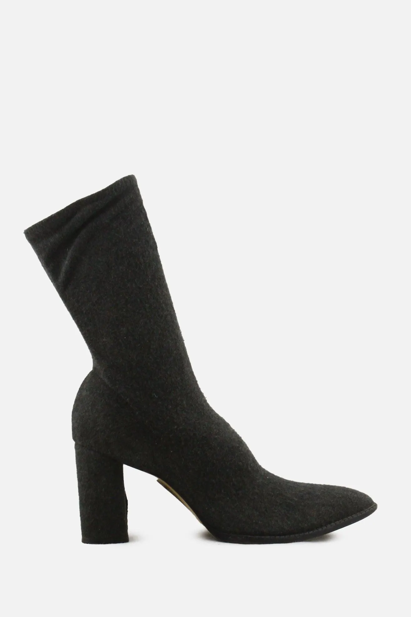 European Brand Block Heels Sock Boots | Suede