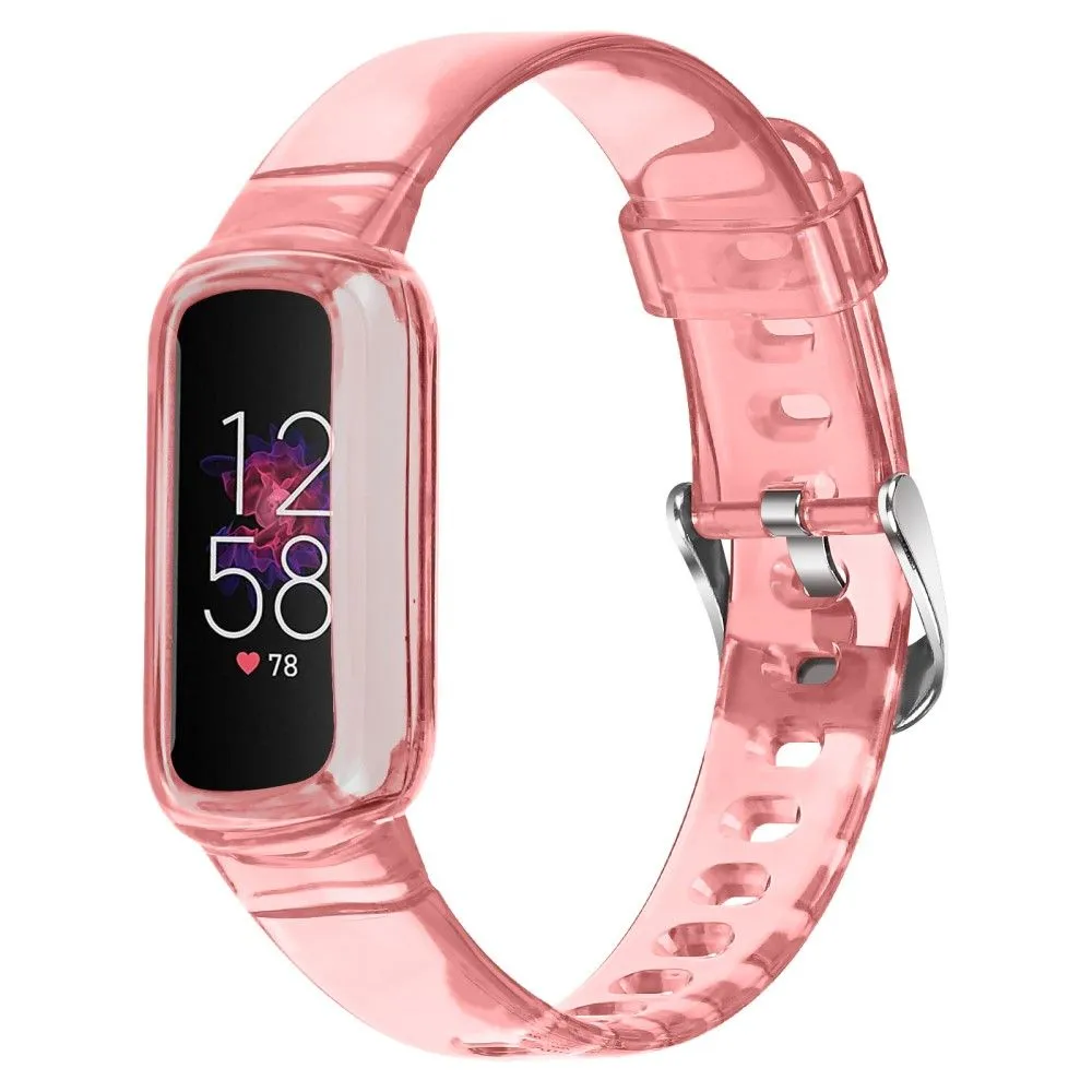 Fitbit Luxe milanese staineless steel watch strap - Transparent Pink