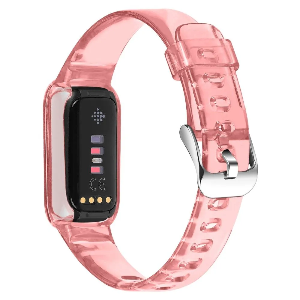 Fitbit Luxe milanese staineless steel watch strap - Transparent Pink