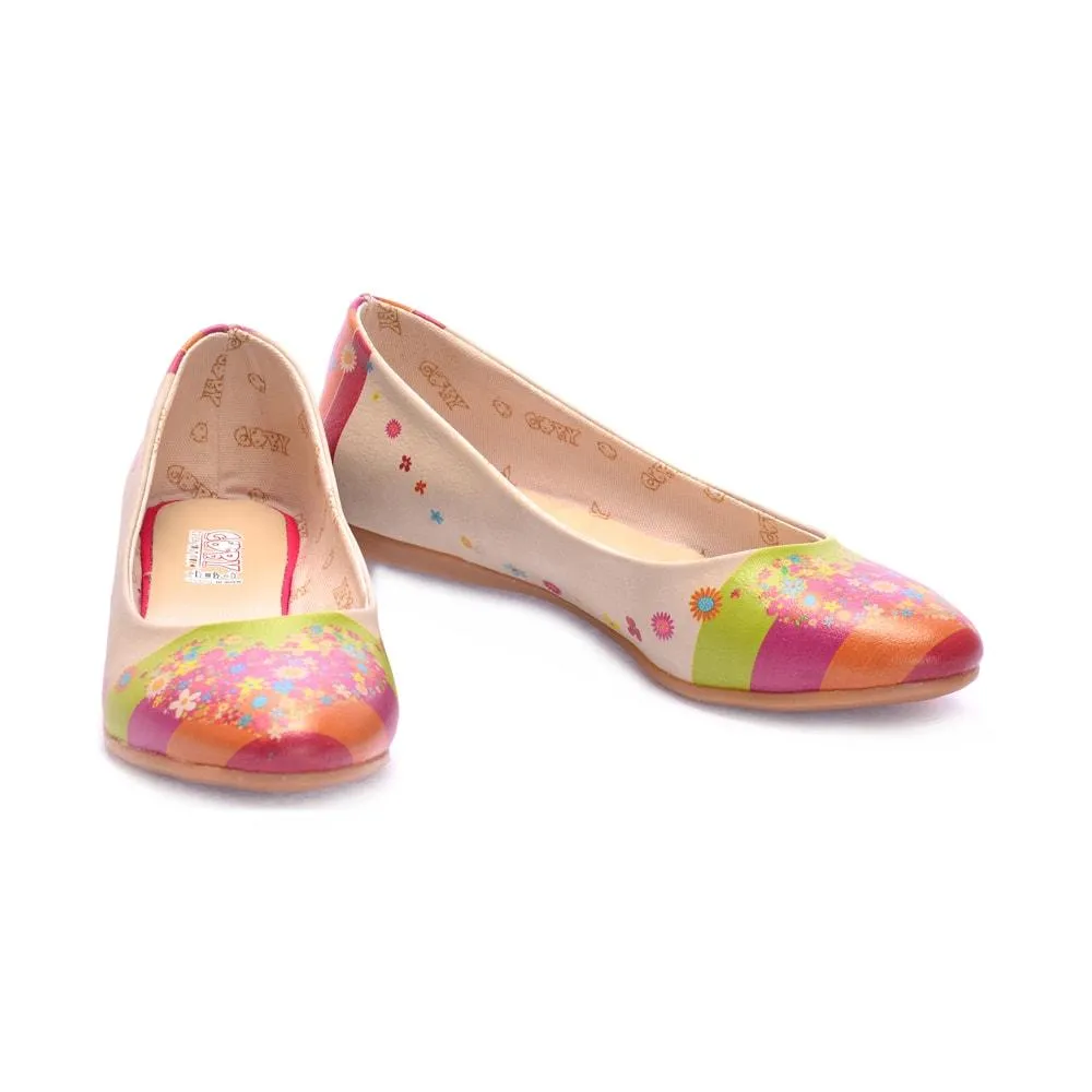 Flowering Heart Ballerinas Shoes 1054