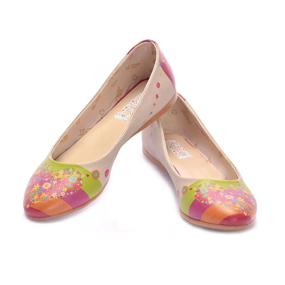 Flowering Heart Ballerinas Shoes 1054