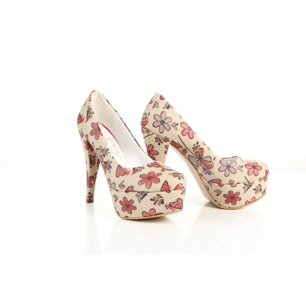 Flowers Heel Shoes PLT2012